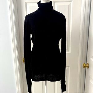 Jean Paul Gaultier Maille Femme 100% Lana Wool Black turtleneck XL
